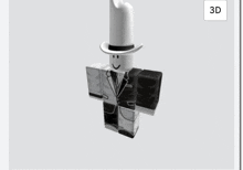 a 3d model of a roblox character wearing a suit and cowboy hat