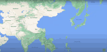 a map of asia with mongolia in the middle of the map