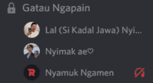 a gray background with a lock and a few people 's faces and the words gatau ngapain at the top