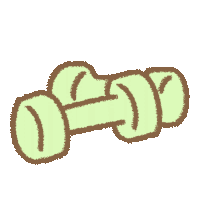 a drawing of a pair of green dumbbells