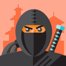 an illustration of a ninja with a samurai sword