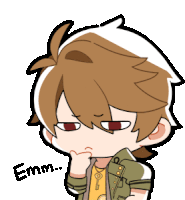 a cartoon drawing of a boy with the word emm written underneath him