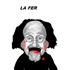 a drawing of a puppet with the word la fer above him