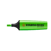 a green stabilo boss original marker with a black handle