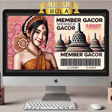 a computer screen displays a cartoon of a woman and the words member gacor