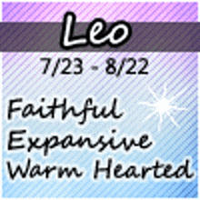 a picture of a leo zodiac sign with a purple and blue background