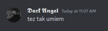 a screenshot of a message from darf angel