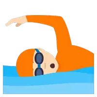 a cartoon illustration of a person swimming in the ocean