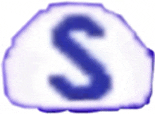 a blue letter s on a white background