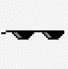 a pair of pixelated sunglasses on a transparent background that looks like a knife .