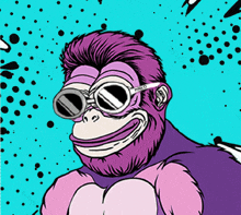 an illustration of a gorilla wearing sunglasses with the word pino on it