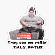 a sticker that says they see me rollin they havin