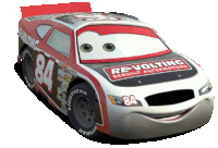 a race car with the number 84 on the side