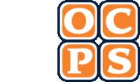 a logo for a company called oc ps in orange squares