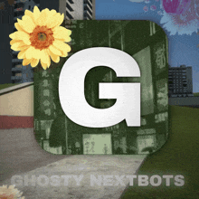 an app icon for ghosty nextbots with a flower