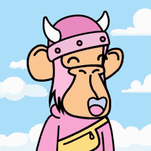 a cartoon of a monkey wearing a viking hat