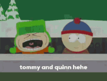 tommy and quinn from south park laughing together