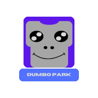 a logo for dumbo park with a gorilla face