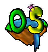 a cartoon drawing of the letter os on a island