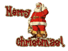 a picture of santa claus with the words merry christmas