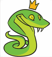 a cartoon snake wearing a crown on its head