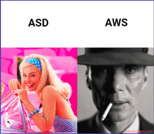 a picture of a woman and a man with the words asd and aws on the bottom