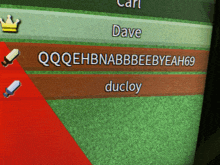 a computer screen shows the name dave and the username ducloy