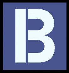 a blue background with the letter b in white