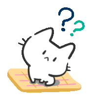 a drawing of a cat with a question mark above its head