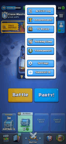 a screenshot of clash of clans showing a battle screen