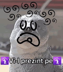 a drawing of a bird with the words vi-i prezint pe written below it