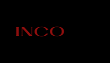 the word inco is written in red letters on a black background