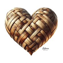 a wicker heart with the word aotearoa written on the bottom