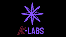 a logo for k-labs with a purple star in the middle