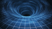 a computer generated image of a black hole in the space