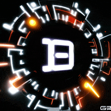 a glowing circle with the letter b on it