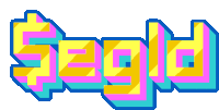 the word segld is displayed in a pixelated style