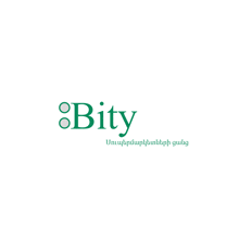 a white background with the word bity in green letters