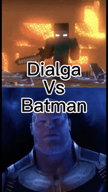 a screenshot of dialgas vs batman with a picture of thanos