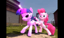 pinkie pie and twilight sparkle are standing next to each other