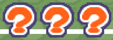 three orange question marks on a green and white background