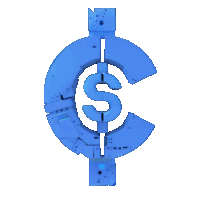 a blue circle with a dollar sign inside