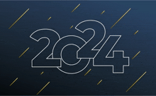 a drawing of the number 2024 on a blue background