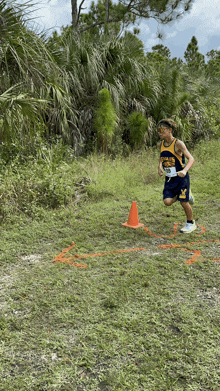 a person wearing a jersey that says ' tigers ' on it is running