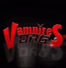 a logo for vampire org is shown on a dark background