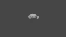 a 3d model of a rock on a gray background .