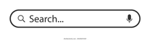 a search bar with a microphone icon and the words `` search '' .