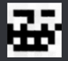 a black and white barcode with a smiley face on it