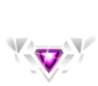 a purple triangle is surrounded by white triangles and a purple light coming out of it .