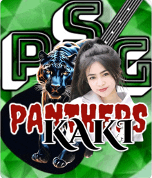 a poster for panthers kakis has a girl and a tiger on it